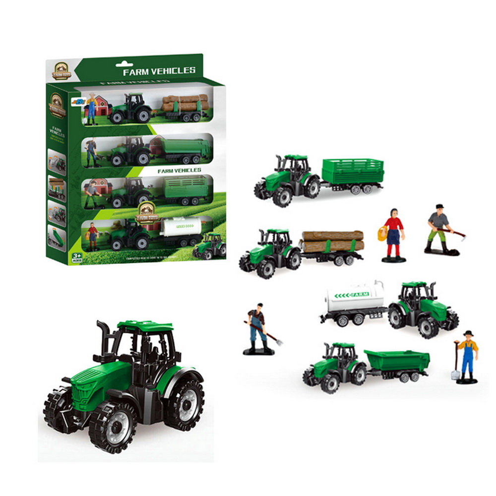 SET 4 VEHÍCULOS DE GRANJA