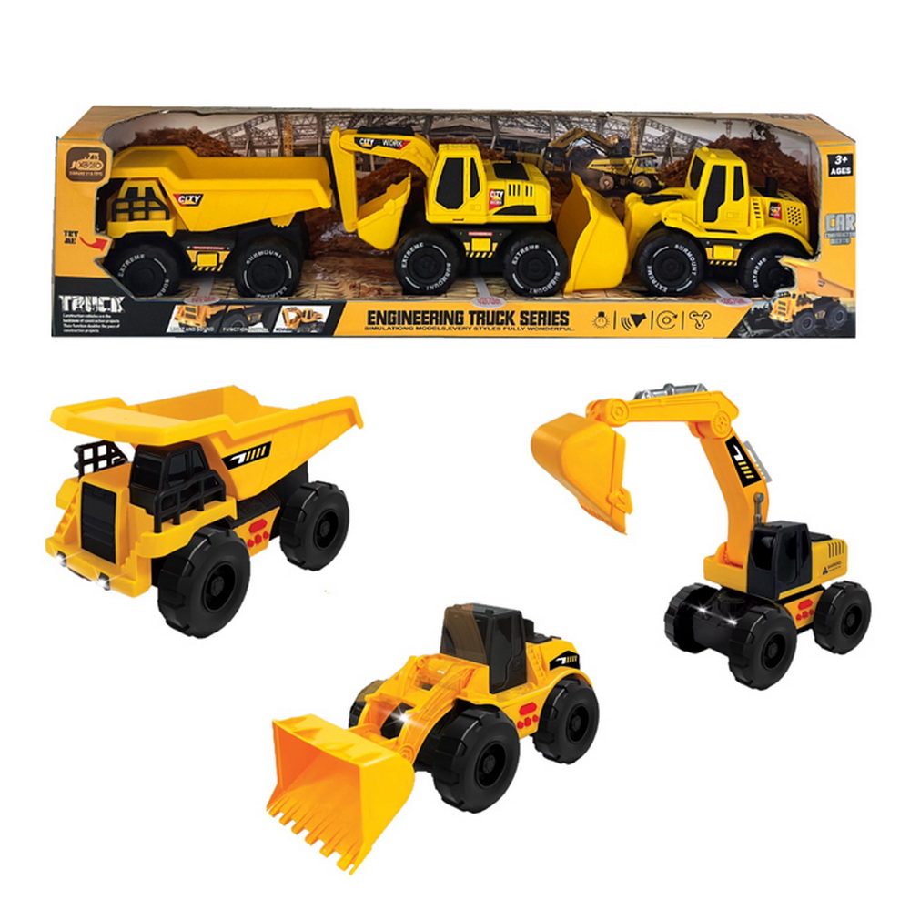 SET 3 VEHICULOS CONSTRUCCION CON SONIDOS